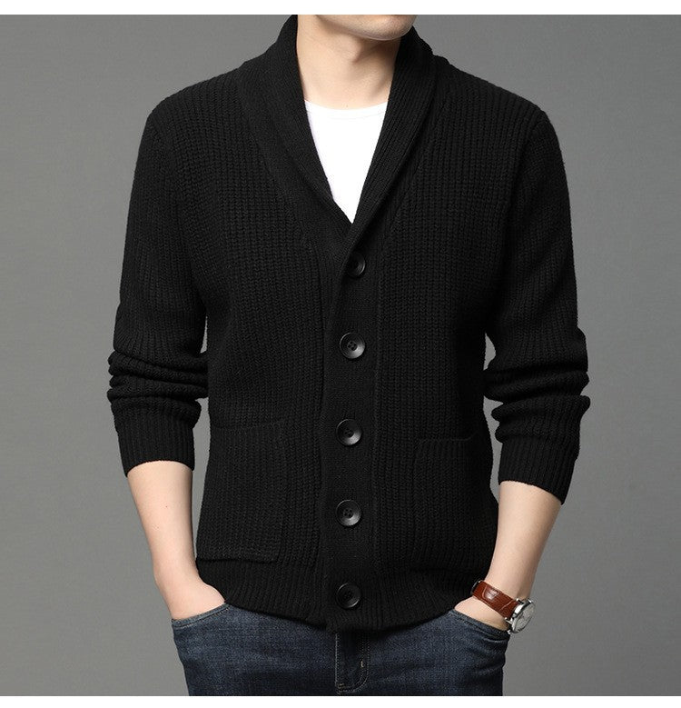 Herren Strickjacke Klassisch Elegante Taschen