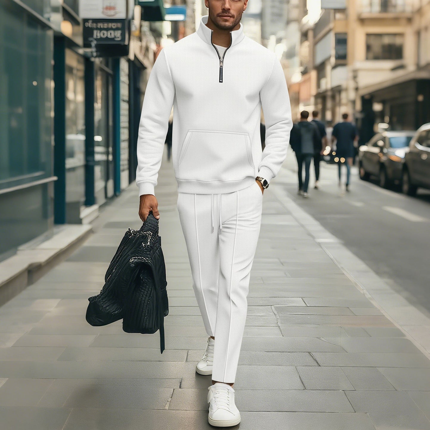Herren Sweater Set Modern Elastisch Mit Reißverschluss