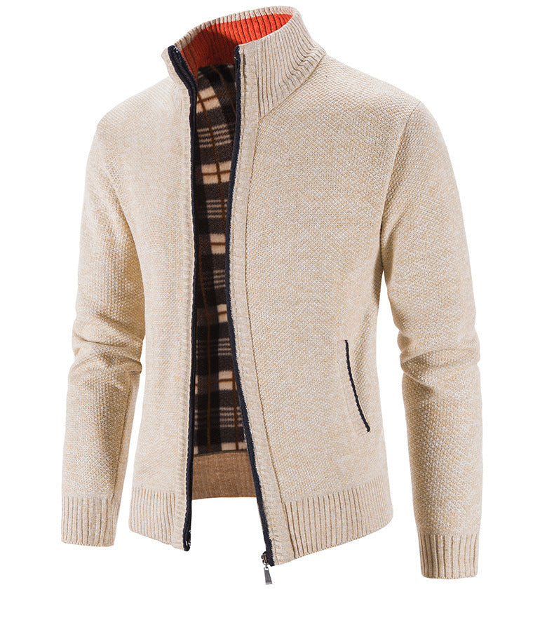 Herren Strickjacke Stehkragen Strukturiert Modern