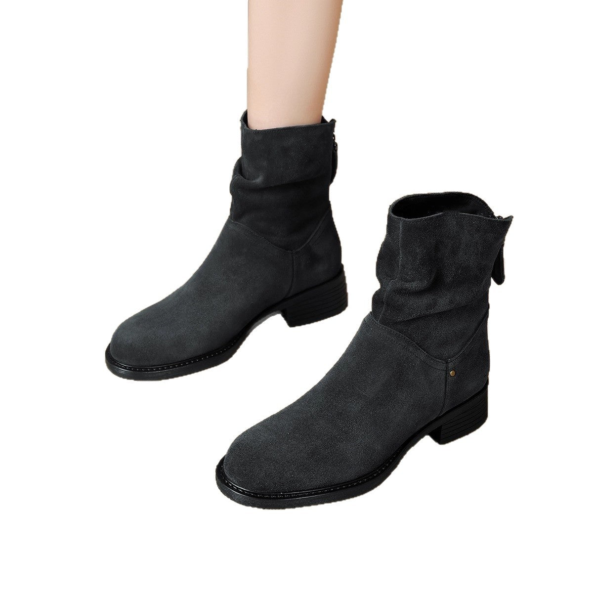 Damen Stiefeletten Weiches Wildleder Lässig