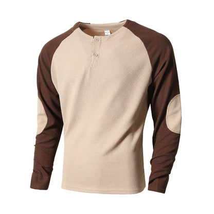 Herren Langarmshirt Modern mit Kontrastfarben und Raffung
