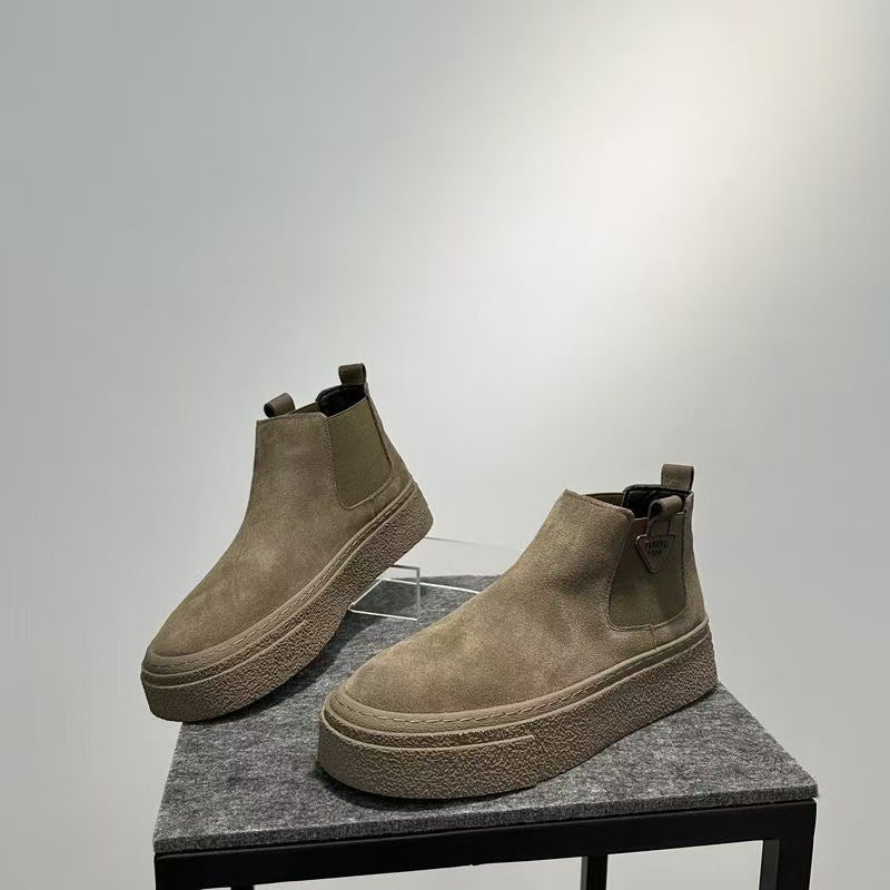 Damen Chelsea Boots Chunky mit Flexibel Sohle Schwarz Mode