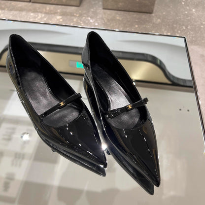 Damen Ballerinas Spitze Elegant Riemenverschluss Modisch