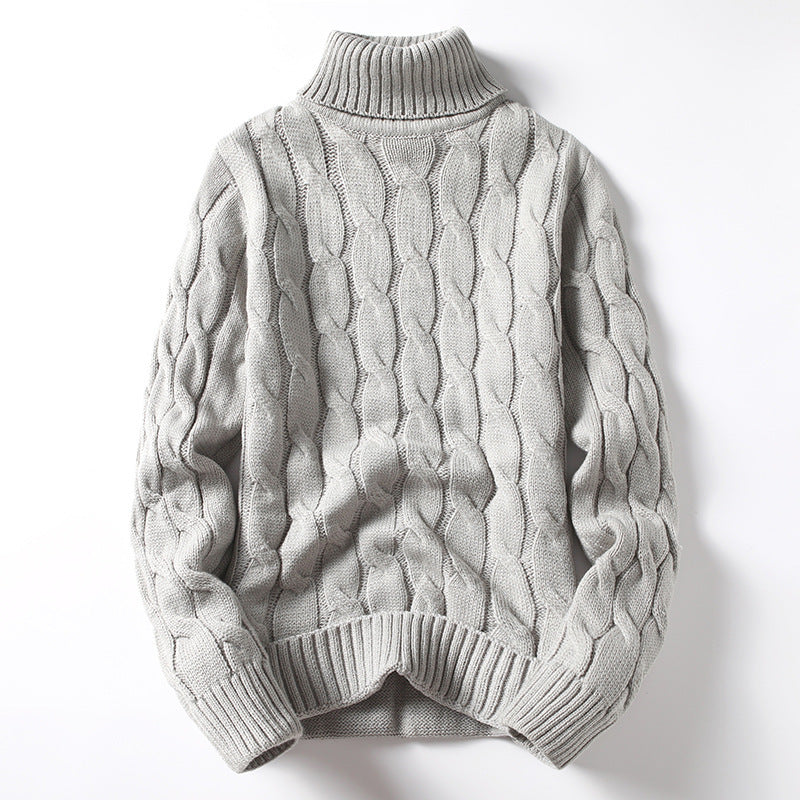 Herren Strickpullover Rollkragen Zopf Muster Winter - BerlinGlamour