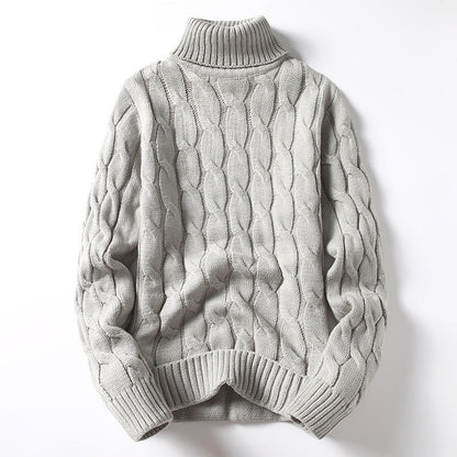 Herren Strickpullover Rollkragen Zopf Muster Winter - BerlinGlamour