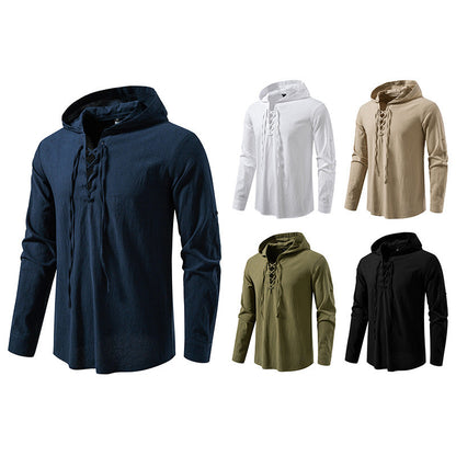 Herren Kapuzenpullover Modern Schnürdesign Streetwear