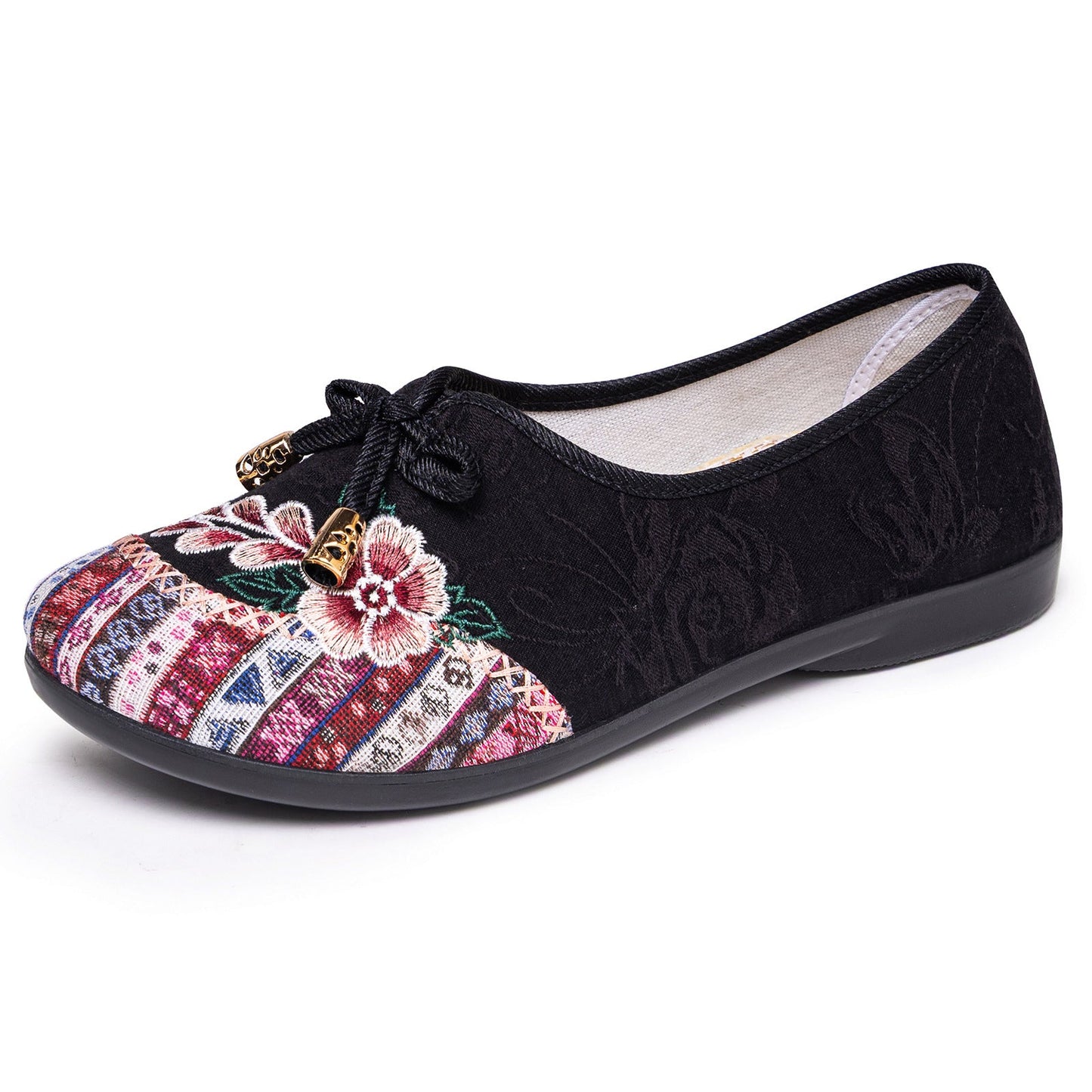 Damen Ballerinas Handbestickt Traditionell Heidi Stil