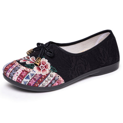Damen Ballerinas Handbestickt Traditionell Heidi Stil