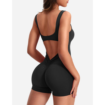 Damen Jumpsuit Sportlich Figurformend Mit Rückenausschnitt