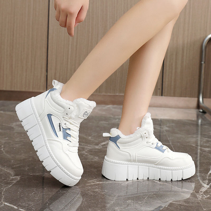 Damen Sneaker High-Top Sportlich Mit Weichem Innenfutter
