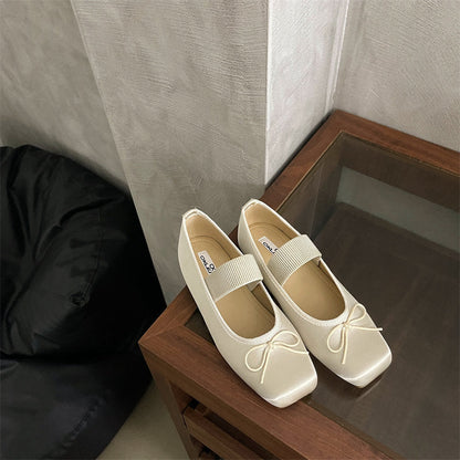 Damen Ballerinas Mary Jane Elegante Schleifen Schnürsenkel