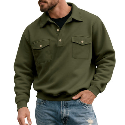 Herren Pullover Lässig Mit Pattentaschen Groß
