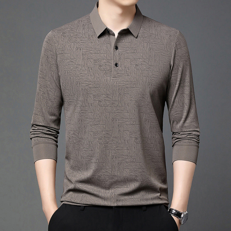 Herren Polohemd Modern mit Strukturdesign und Knöpfe Elegant
