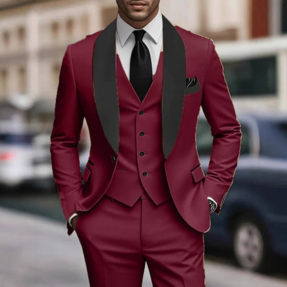 Herren Smokinganzug Eleganter Klassiker Mit Paspeltaschen