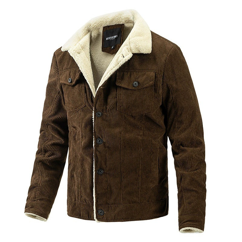 Herren Cordjacke Warm Versteppt Mit Futter