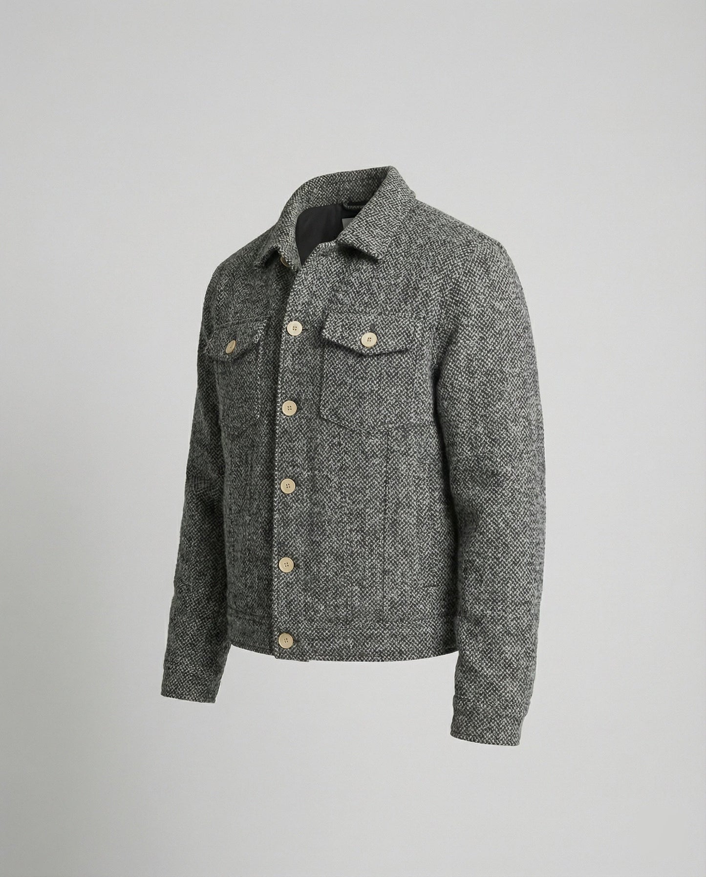 Herren Blouson Kurz Bouclé Lederjacke Mit Pattentaschen