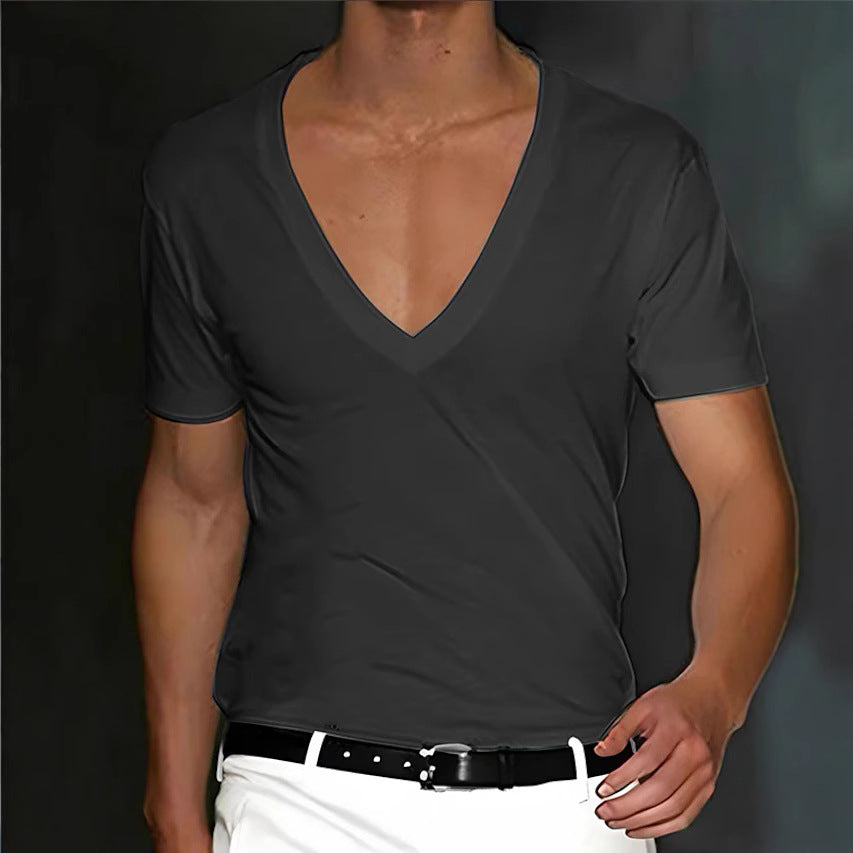 Herren T-Shirt V-Ausschnitt Slim Fit Premium Qualität