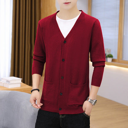Herren Strickcardigan Leicht Eleganter Mit Taschen