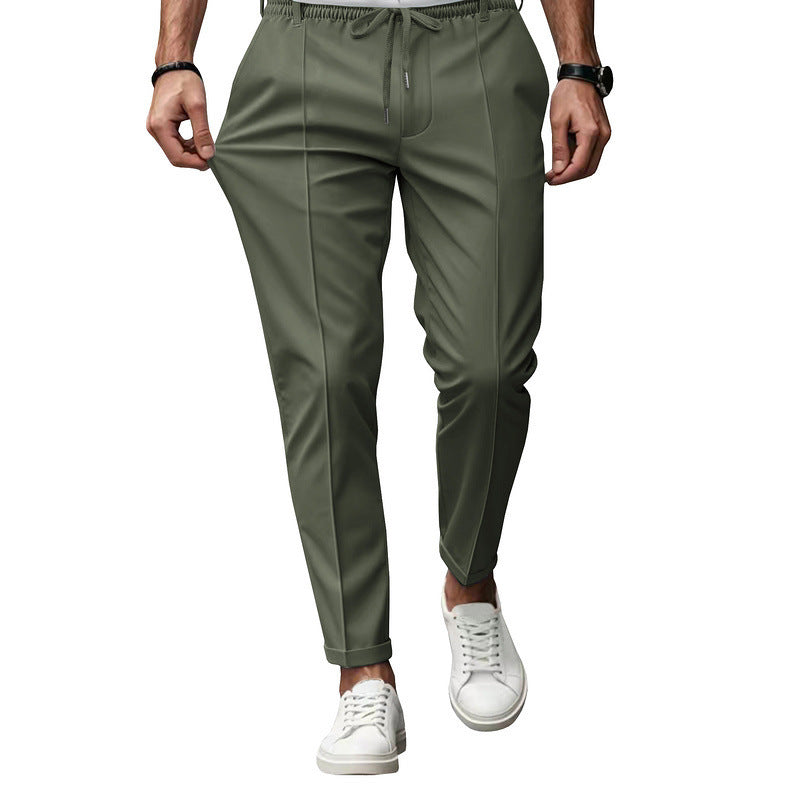 Herren Slim Fit Hose Elastischer Bund Modern