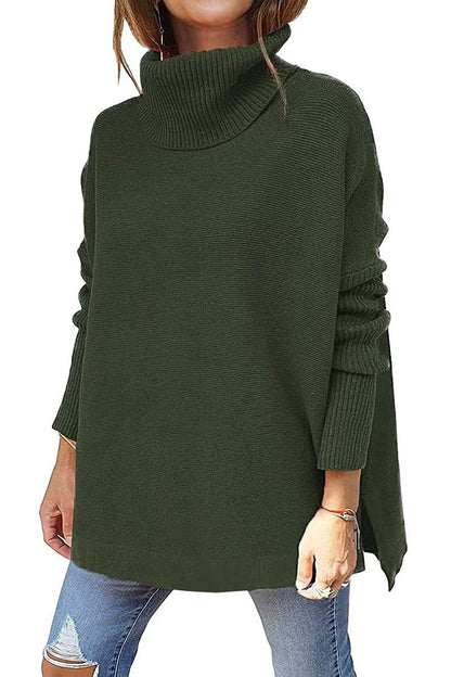 Damen Rollkragenpullover Oversized Großmasche Strick