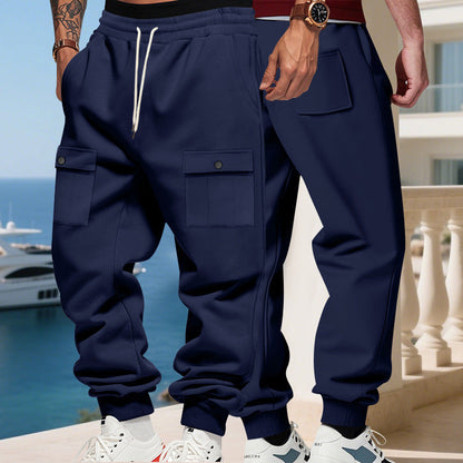 Herren Jogginghose Cargo Bequem Elastisch Taschen