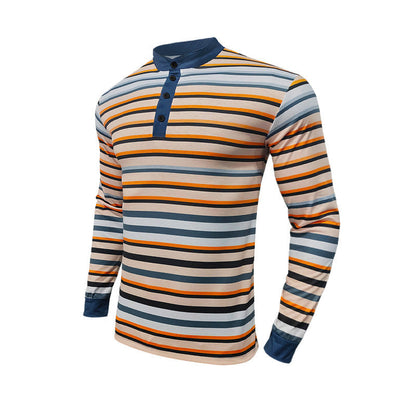 Herren Langarmshirt Sportlich Streifenmuster Modern