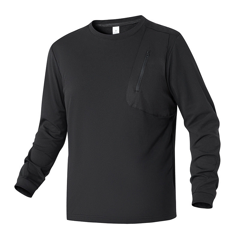 Herren Langarm-Shirt Funktionell mit Brusttasche Praktisch