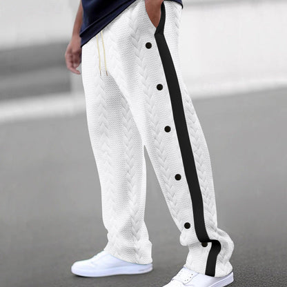 Herren Chino Hose Sportlich Elastisch Mit Druckknöpfen - BerlinGlamour
