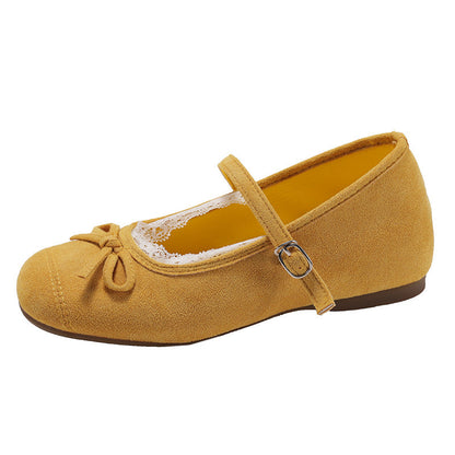 Damen Ballerinas Elegant Spitze Schnallenverschluss