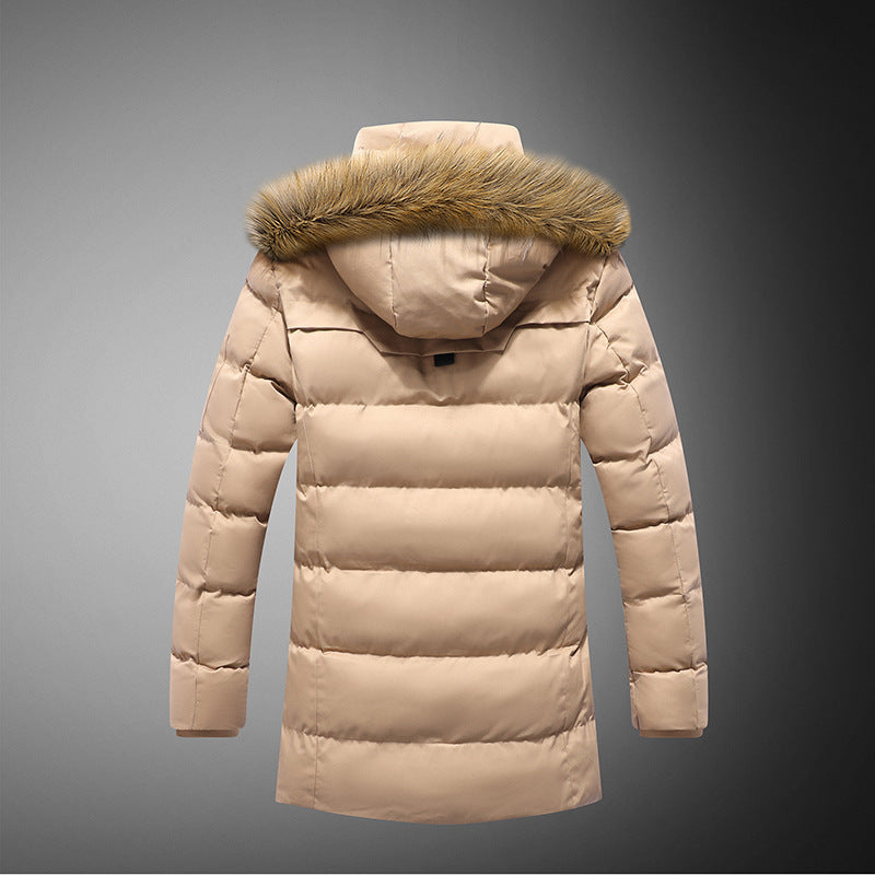 Herren Winterjacke Steppjacke Abnehmbarer Fellkragen Praktisch