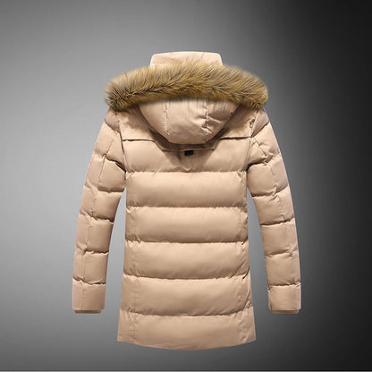 Herren Winterjacke Steppjacke Abnehmbarer Fellkragen Praktisch
