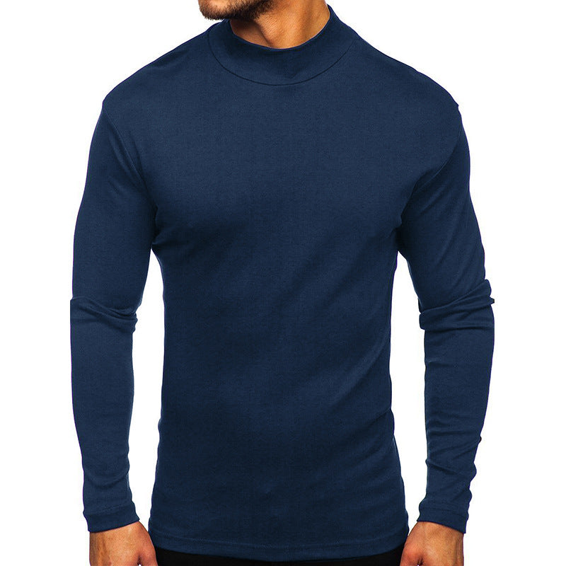 Herren Langarmshirt Rollkragen atmungsaktiv Baumwolle