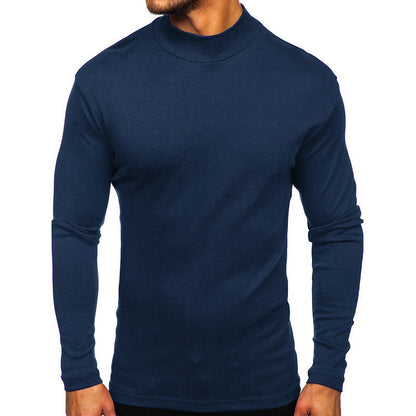 Herren Langarmshirt Rollkragen atmungsaktiv Baumwolle