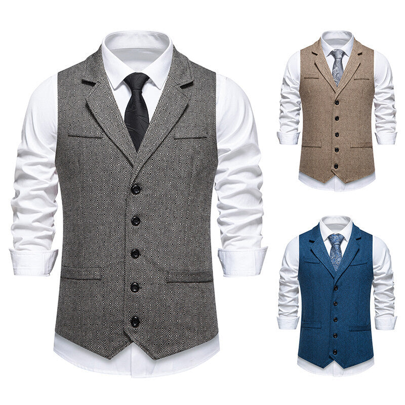 Herren Anzugweste Modern Slim Fit mit feiner Struktur