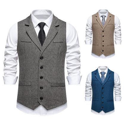 Herren Anzugweste Modern Slim Fit mit feiner Struktur