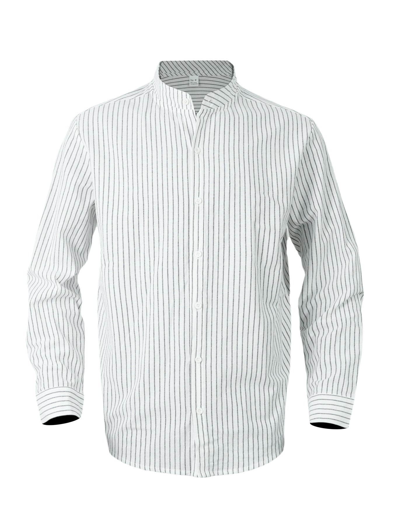 Herren Hemd Slim Fit Streifen Stehkragen Modern