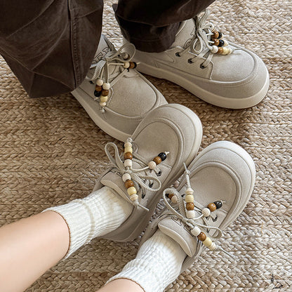 Damen Sneaker Modisch mit Ornamenten Schnürsenkeln