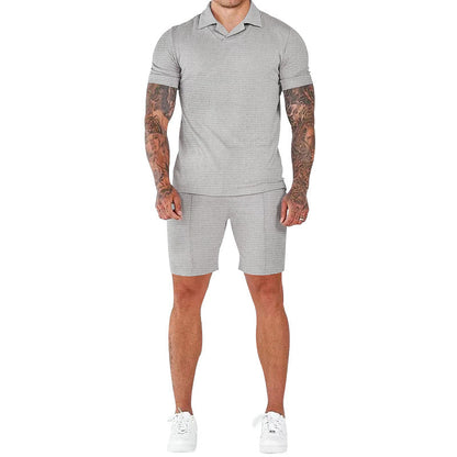 Männer Kurzarm Set Modern Lässig Stehkragen