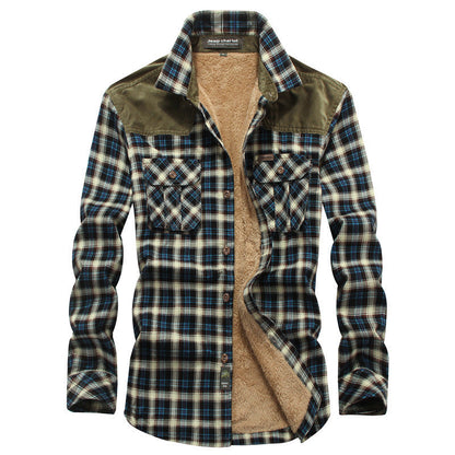 Herren Flanellhemd Weich Warm mit Brusttasche
