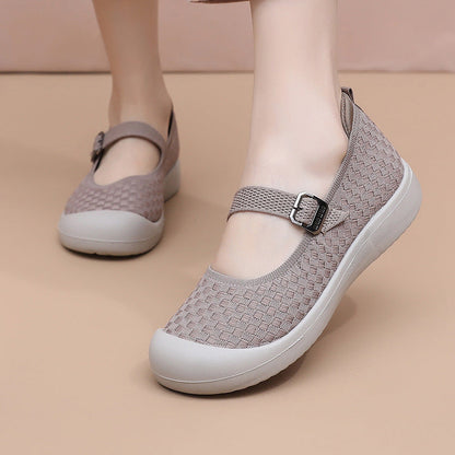 Damen Freizeitschuhe Bequem Atmungsaktiv Verstellbar