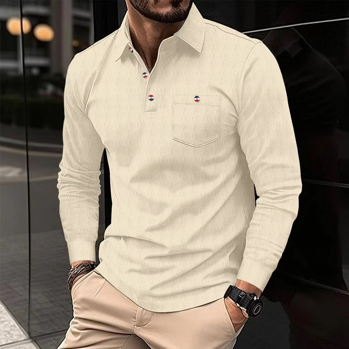 Herren Langarmhemd Elegant mit Struktur Optik Berlin