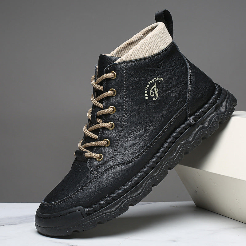 Damen Lederstiefeletten Sportlich Heidi Stil