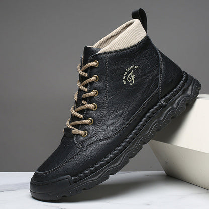 Damen Lederstiefeletten Sportlich Heidi Stil