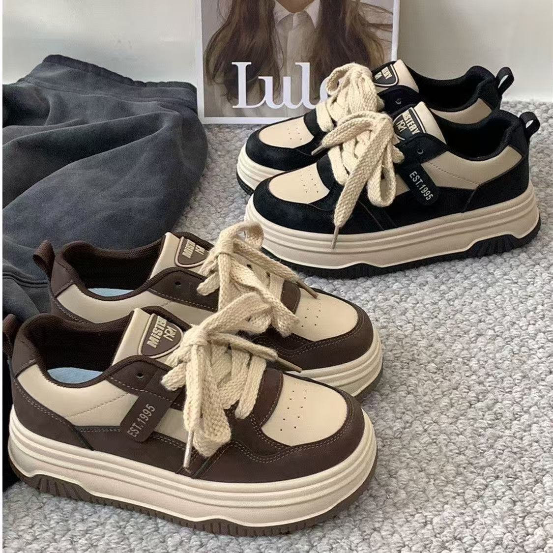 Damen Sneaker Bequem Chunky Sportlich Modisch