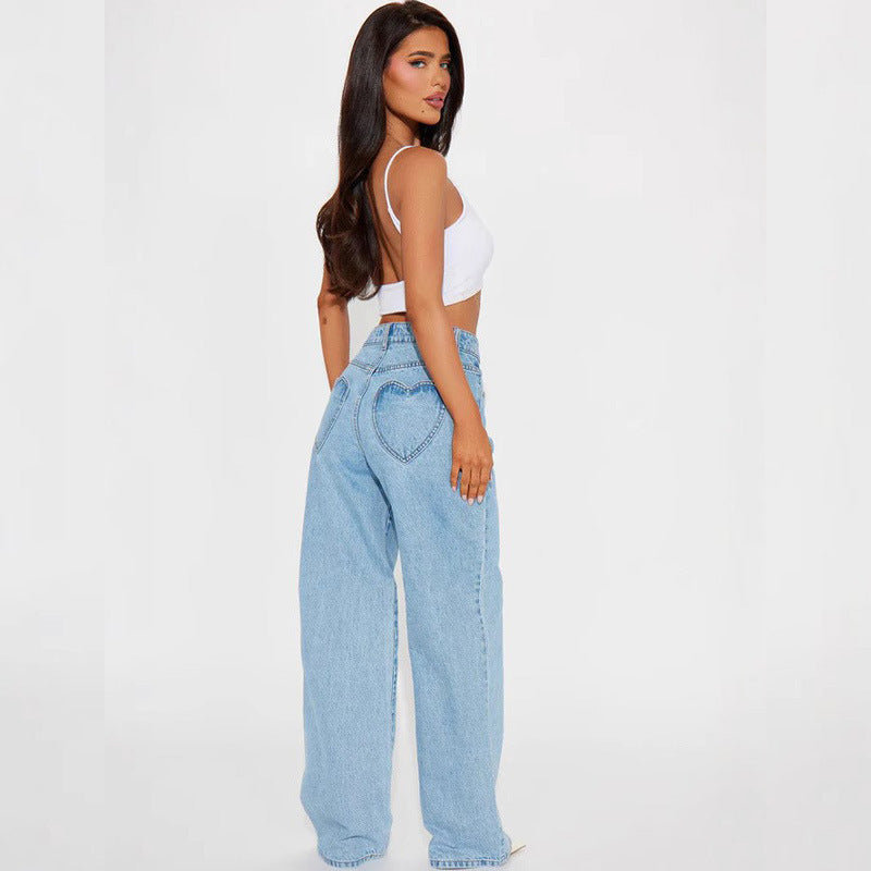 Hohe Damen Jeans Weite Flared High Waist