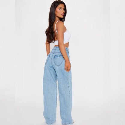 Hohe Damen Jeans Weite Flared High Waist