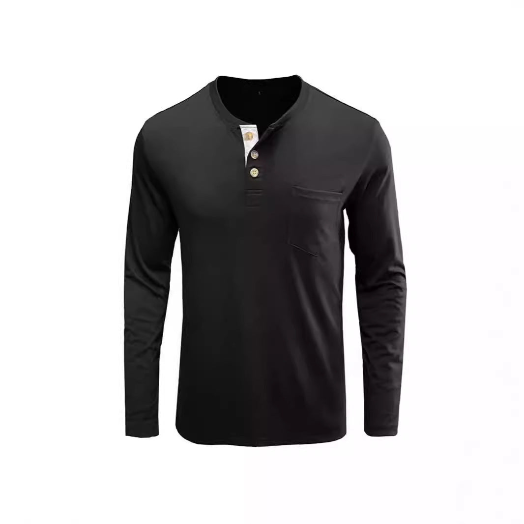 Herren Hemd Langarm Modern mit Knöpfen und Brusttasche