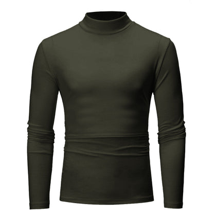 Herren T-Shirt Langarm Modern mit Stehkragen Slim Fit
