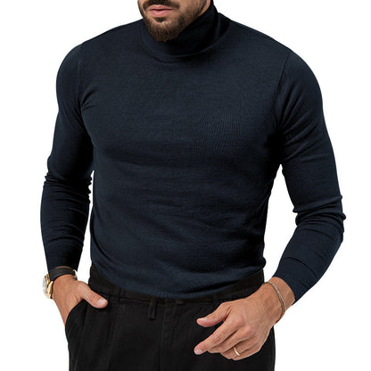 Herren Rollkragenpullover Weich Baumwolle Strukturiert Elegannt