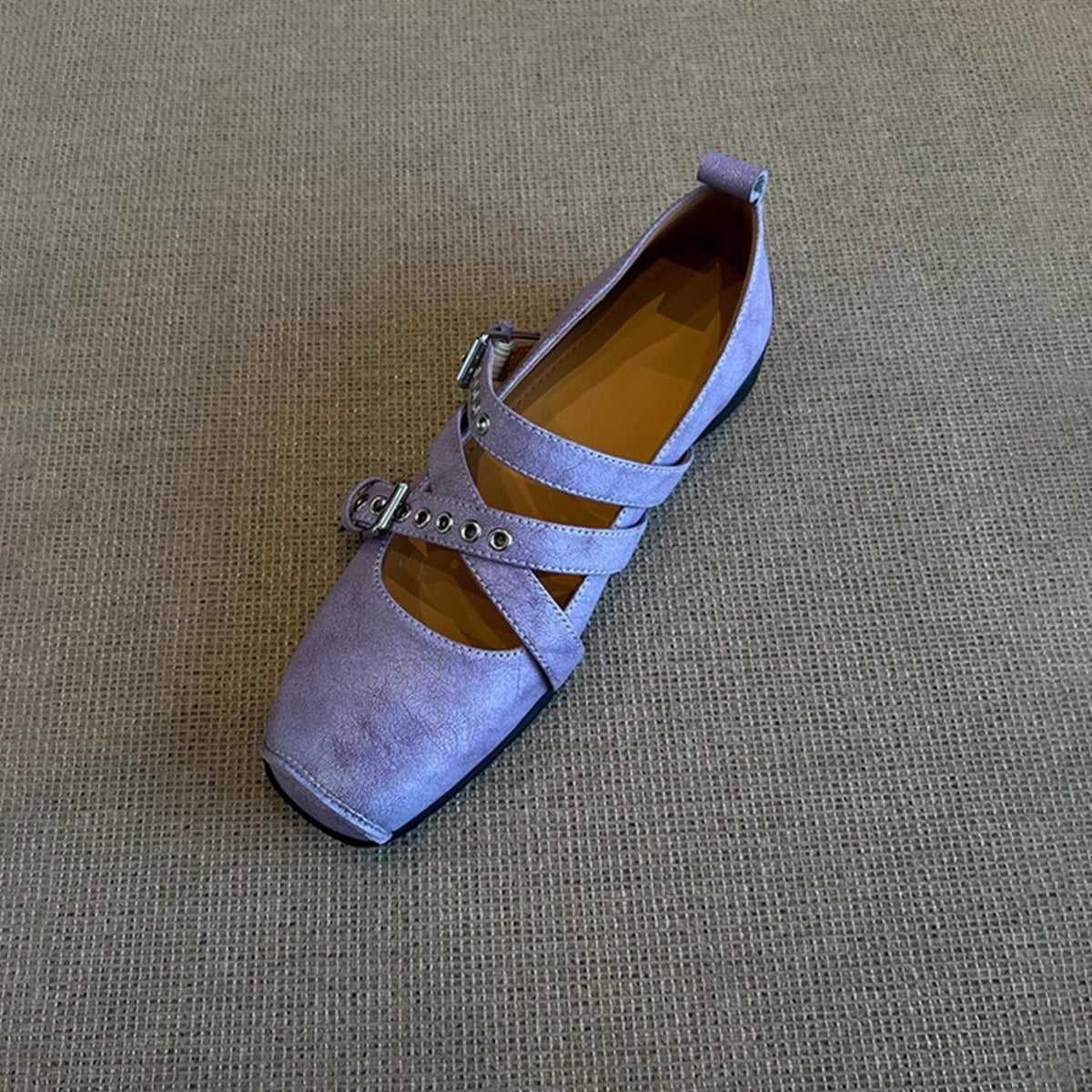 Damen Ballerinas Bequem Riemenverschluss Weich